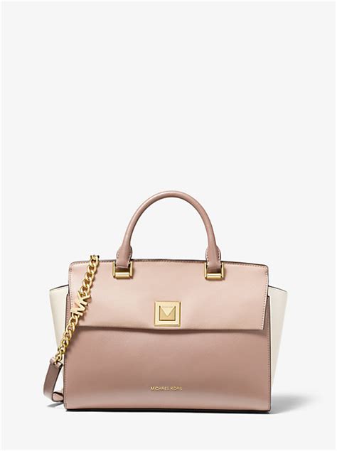 Sylvia Medium Crossgrain Leather Satchel 